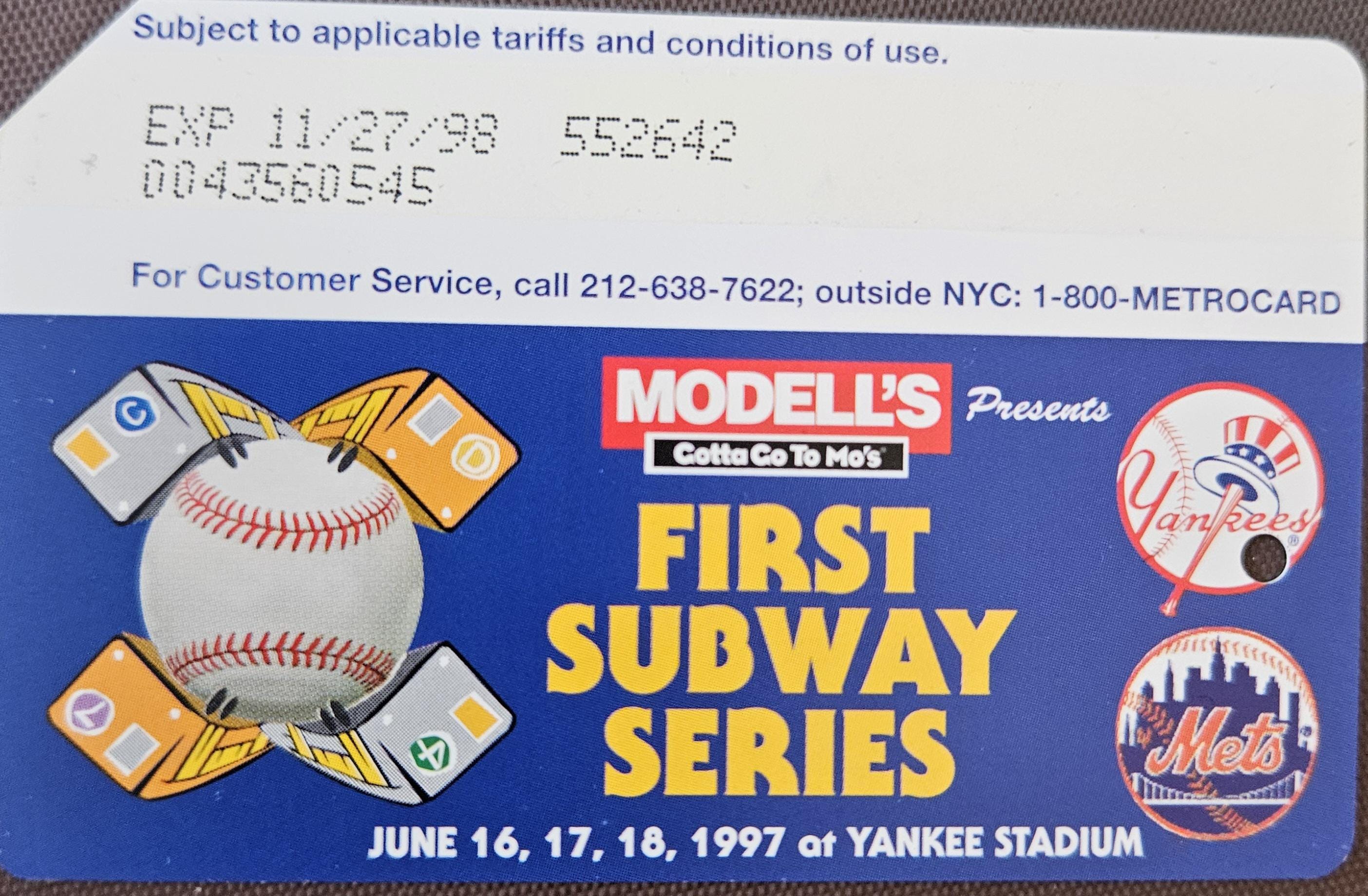 MTA Metrocard Special: 1997 First Subway Series - NY Yankees and