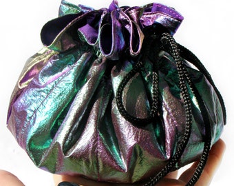 large Neon Dice Bag with pockets. DND dice bag. Dice Pouch. Dice holder. large dice bag. ttrpg