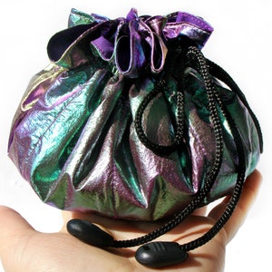large Neon Dice Bag with pockets. DND dice bag. Dice Pouch. Dice holder. large dice bag. ttrpg