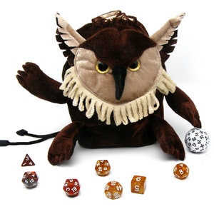 Owlbear plush dnd dice bag of holding, dice holder, large dice bag