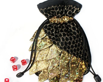 Bolsa para dados con forma de huevo de dragón Bolsa para dados con forma de escamas de dragón