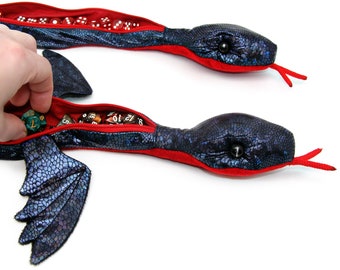 Plush Snake Dice Holder: D&D Dice Bag, Cottagecore Storage