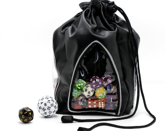 Bolsa de dados gótica Ita de piel sintética con bolsillos transparentes