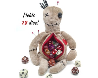 DND dice bag, Voodoo doll dice storage, Dice holder