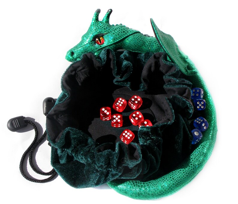 Green Dragon Dice Bag. Large Dice Bag of Holding. Dice Pouch. Etsy