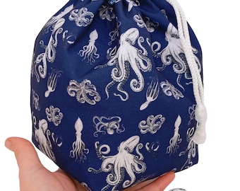 Octopus dice bag of holding Dnd dice storage Kraken, dungeon master gift