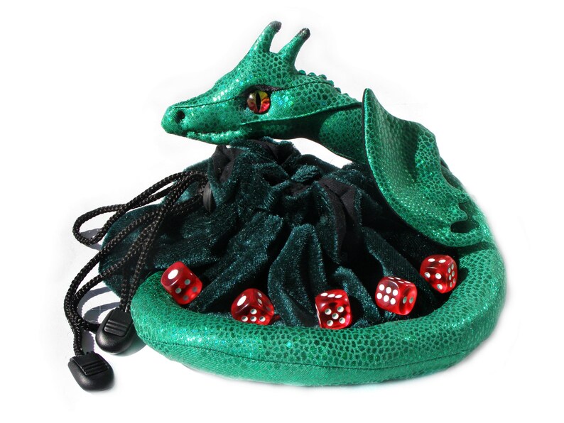 Green Dragon Dice Bag. Large Dice Bag of Holding. Dice Pouch. Etsy