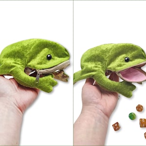 Porta dadi in peluche a forma di rana DND, borsa per dadi