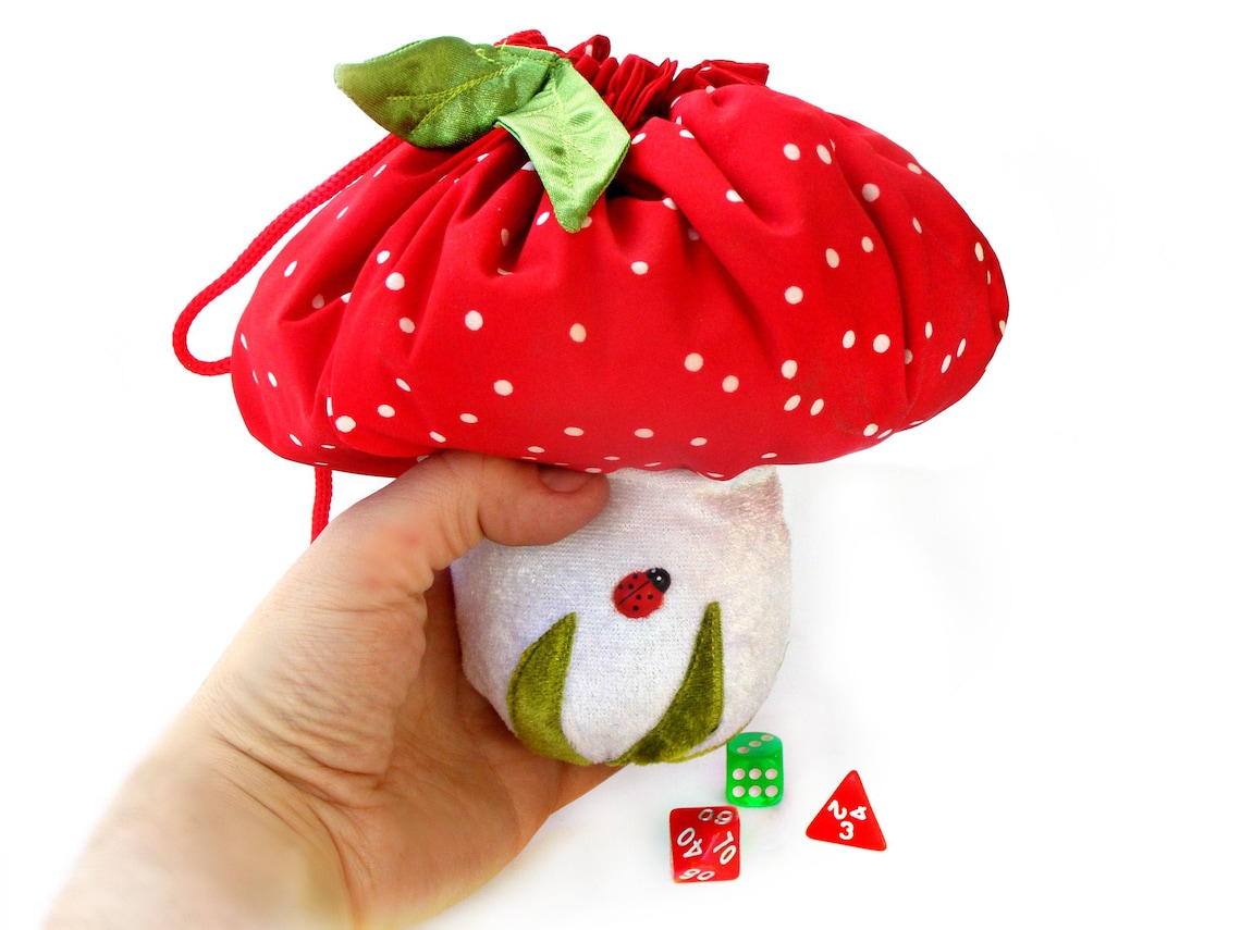 Mushroom plush dice bag pockets merry mushroom magic Etsy