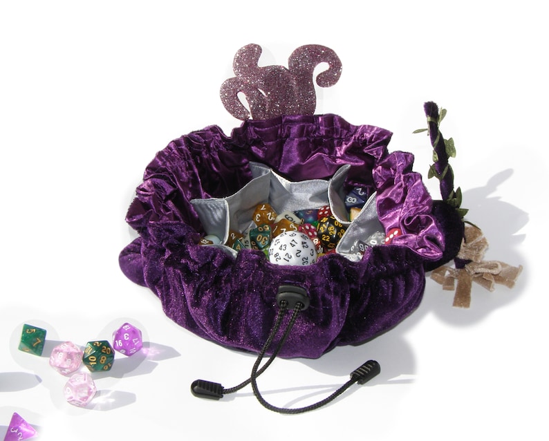 Fanroll Sac à Dés En Velours – Compartiments Séparés – Thème Nébuleuse – Capacité 150+ Dés