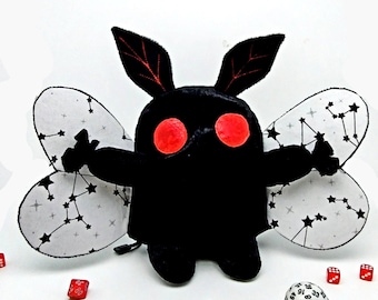 DnD Dice Bag Mothman plush, cryptids dice storage, Dungeons and Dragons