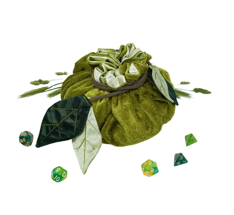 Dice bag dnd leaves dice holder druid dice storage image 9