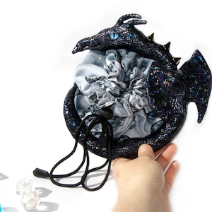 Water Dragon Dice Bag, Dice Pouch, DND dice bag, Dice holder
