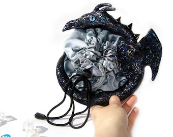 Water Dragon Dice Bag, Dice Pouch, DND dice bag, Dice holder