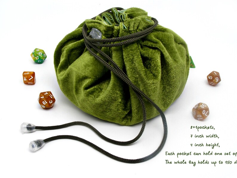 Dnd Druid Dice Bag of Holding Leaves Dice Bag Pockets Velvet Etsy