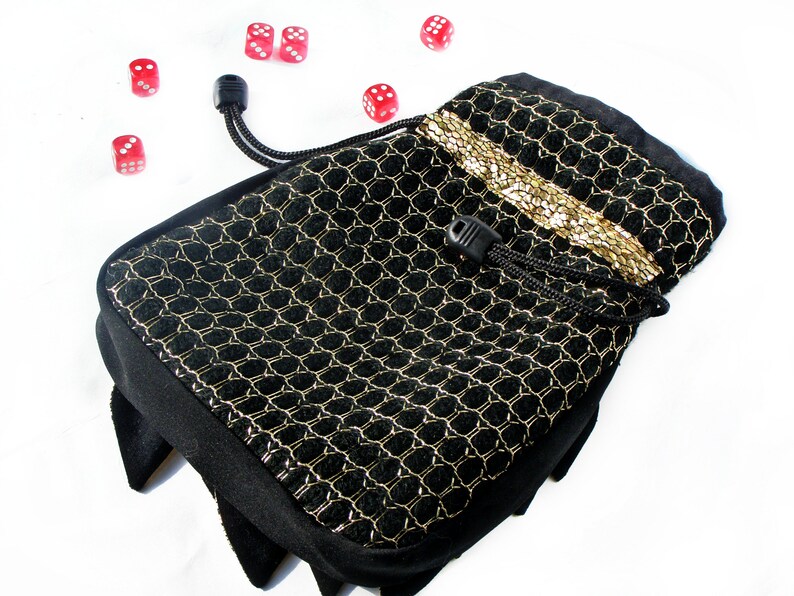 Gold Holographic dice pouch Dragon eggs dice bag pocket Dragon scales large dice bag DND gift