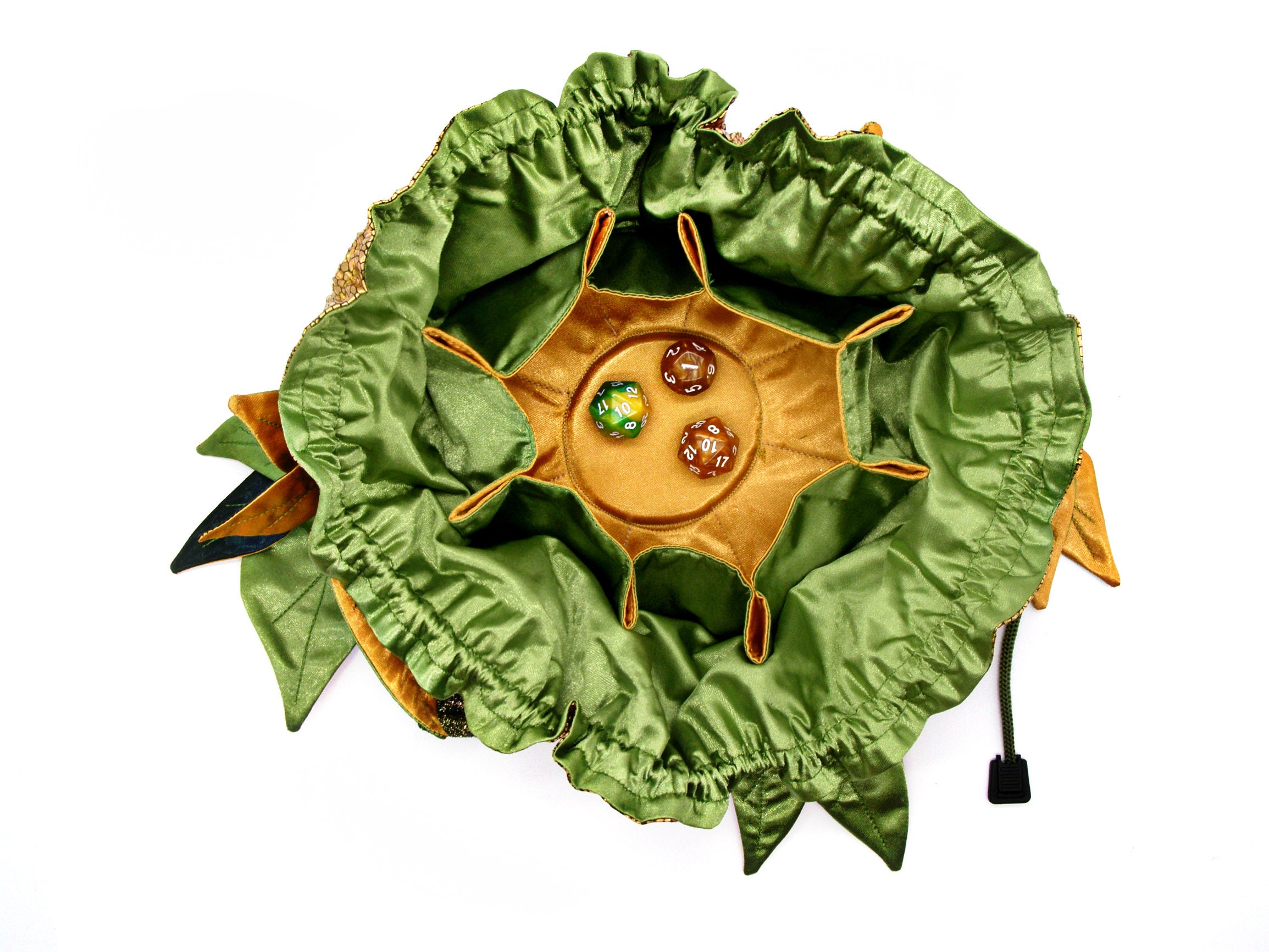 Würfeltasche Für RPGs - Buntglas-Drachen Design, Reißverschluss, Für Würfel & Miniaturen