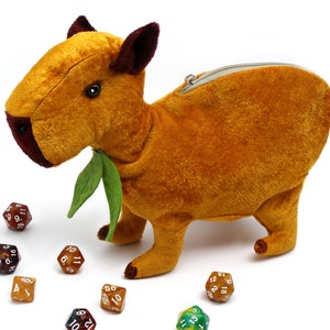Capybara plush dnd dice bag dice holder, dd dice bag, dice storage