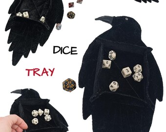 Crow dice tray dnd Raven rolling tray accessories