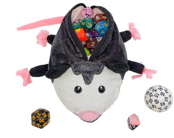 Bolsa de dados de peluche de zarigüeya Soporte para dados de zarigüeya