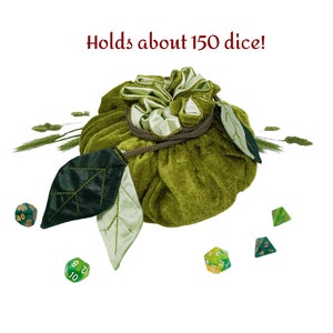 Dice bag dnd leaves dice holder druid dice storage image 2