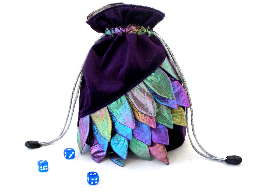 Dragon Egg Dice Bag. Dice Bag of Holding. Dnd Dice Bag. Neon Dragon