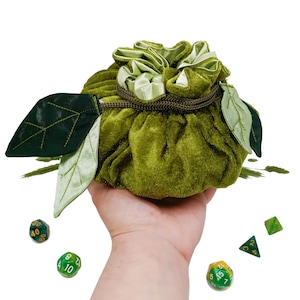 Dice bag dnd leaves dice holder druid dice storage image 10