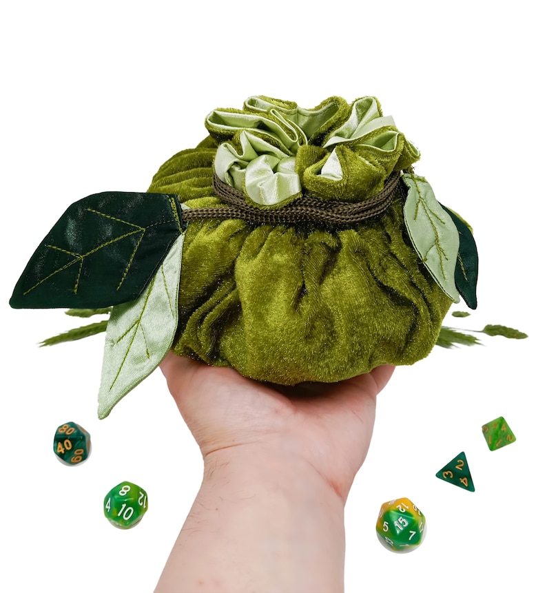 Dice bag dnd leaves dice holder druid dice storage image 10