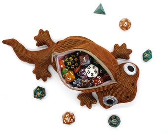 レオパードゲッコー DND ダイスバッグ、ダイス収納、ダイスホルダー、DND ギフト、ゴブリンコア