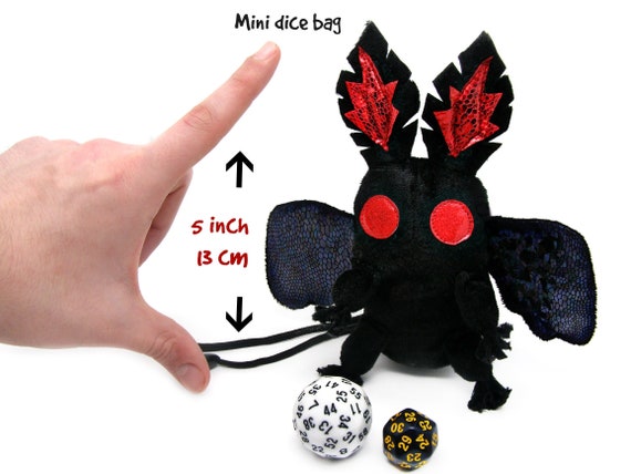 Mothman Velvet Dice Bag: D&D Tabletop Gaming