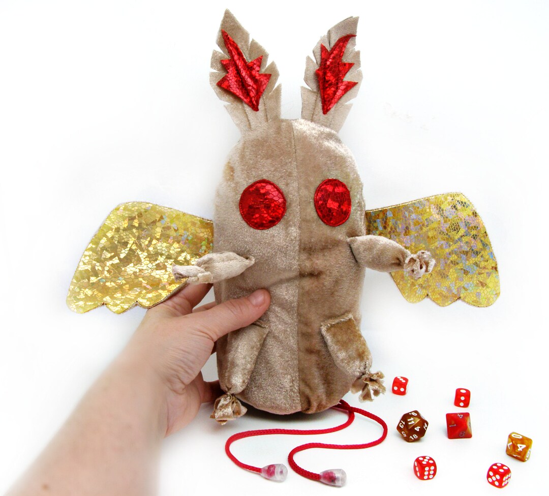 Mothman Plush Dnd Dice Bag, Dice Holder, Velvet Dice Bag, Cryptid Plush ...