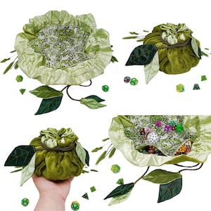 Dice bag dnd leaves dice holder druid dice storage