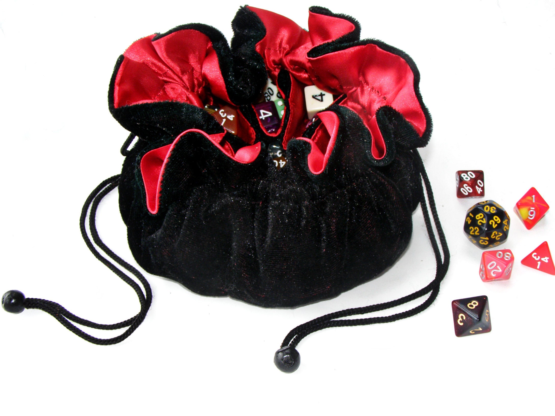 Velvet dice bag with pockets d d dice bag etsy