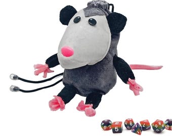 Possum tärningspåse med hållare för Opossum DND tärningshållare