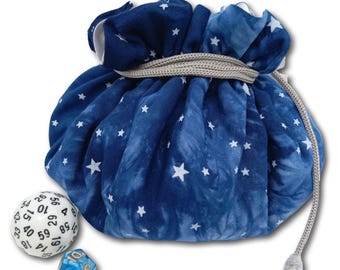 Dice bag galaxy, Star space dice storage, board game bag, navy blue dice pouch