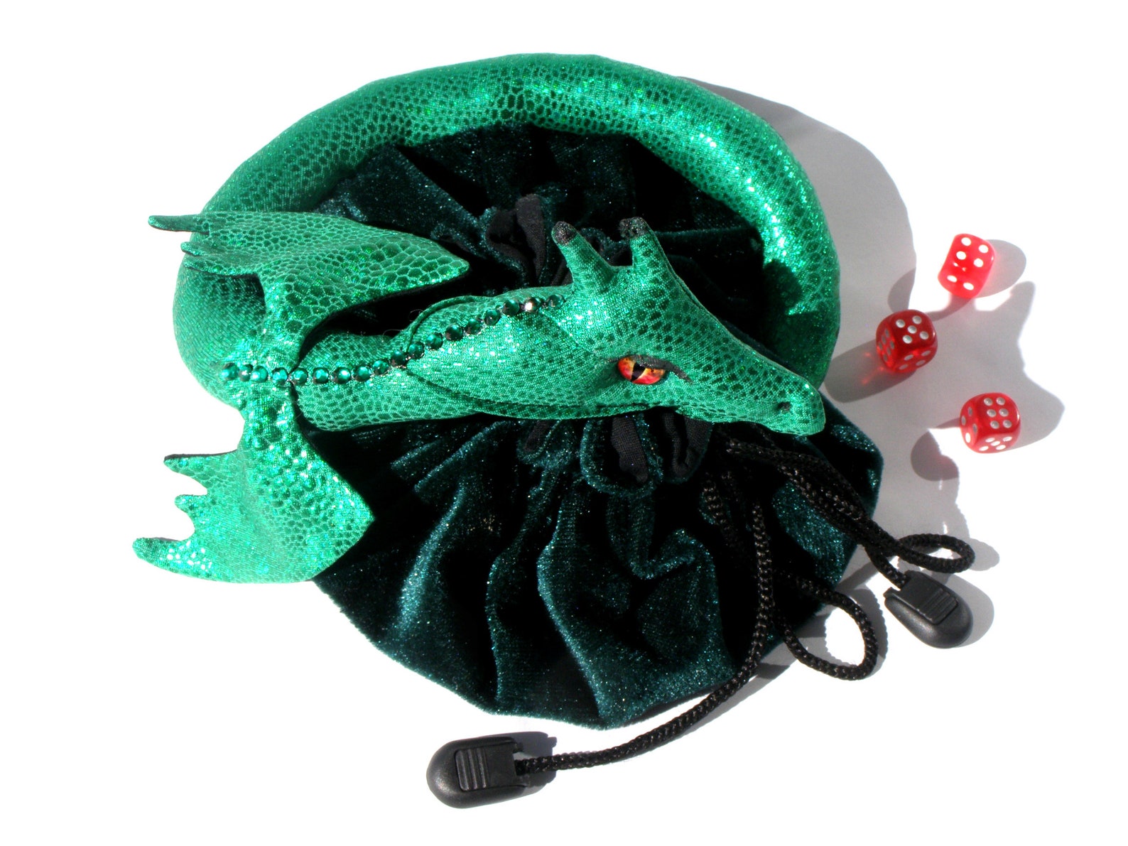 Green Dragon Dice Bag. Large Dice Bag of Holding. Dice Pouch. Etsy