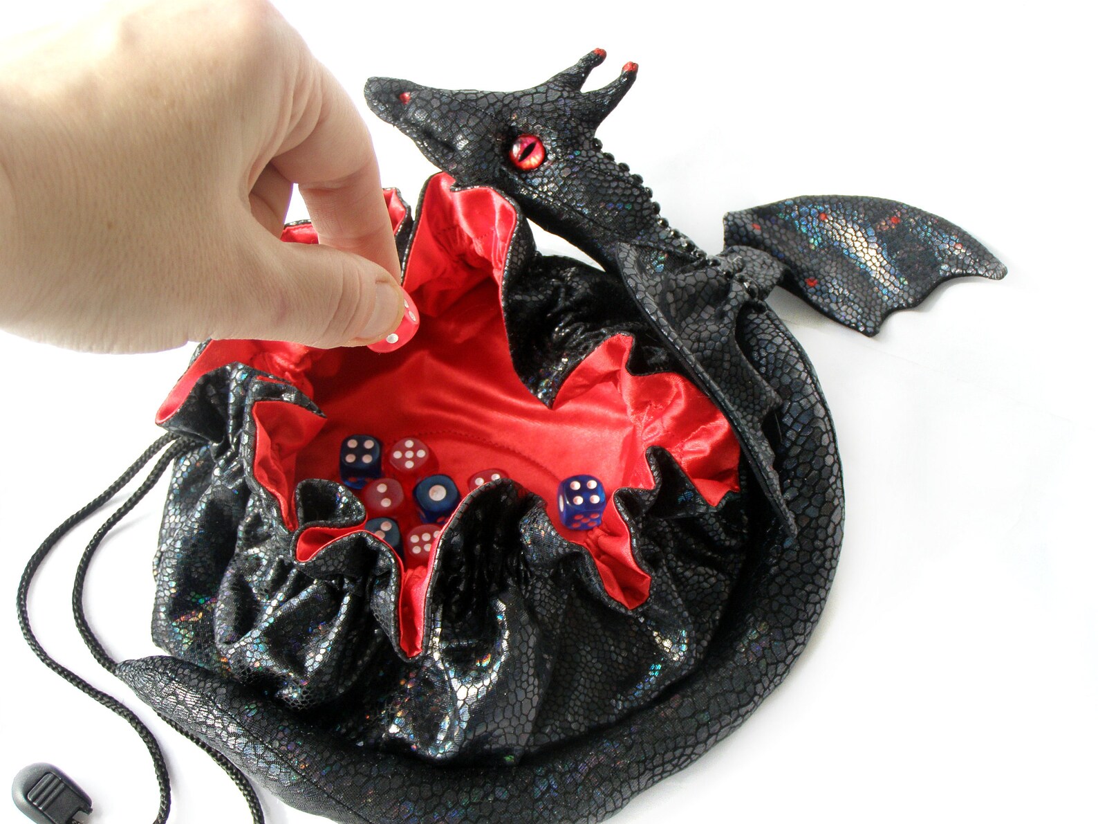 Large Black Dragon scale Dice Bag. DND dice bag. Dice Pouch. Etsy
