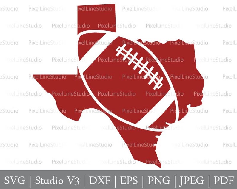 Texas in Football Style SVG Texas Map Football Vector File | Etsy