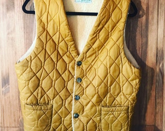 Treco's Westwear Quilted Shearling Vest sz. M Vintage
