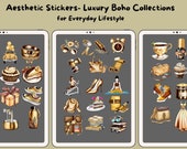 Luxury Boho Digital Stickers: Goodnotes Planner, PNG (40 Pre-cropped)