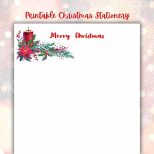 Printable Christmas Stationery, Digital Download, Christmas Stationery for letter writing, Printable Writing Paper for Christmas, Christmas