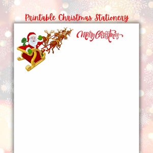 Printable Christmas Stationery, Digital Download, Christmas Stationery for letter writing, Printable Writing Paper for Christmas, Christmas