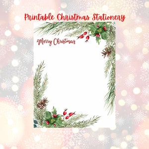 Printable Christmas Stationery, Digital Download, Christmas Stationery for letter writing, Printable Writing Paper for Christmas, Christmas