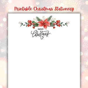 Printable Christmas Stationery, Digital Download, Christmas Stationery for letter writing, Printable Writing Paper for Christmas, Christmas