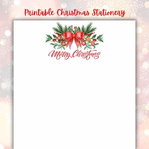 Printable Christmas Stationery, Digital Download, Christmas Stationery for letter writing, Printable Writing Paper for Christmas, Christmas