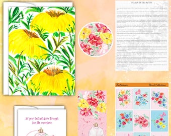 Club Snail Mail 2026, Courrier d'encouragement mensuel, Motifs floraux, Encourager et soutenir via Courrier d'encouragement, Abonnement Snail Mail