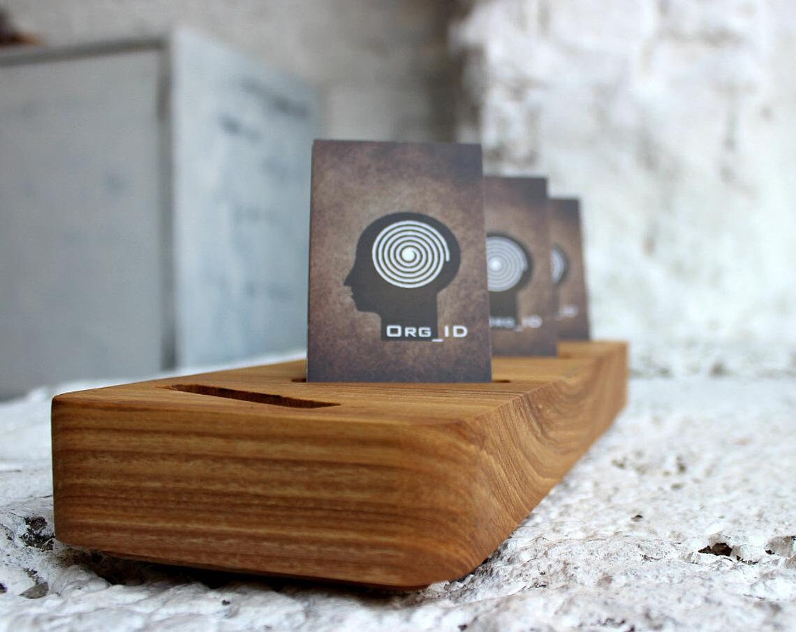 Multiple business card display multi slot holder desk card Etsy