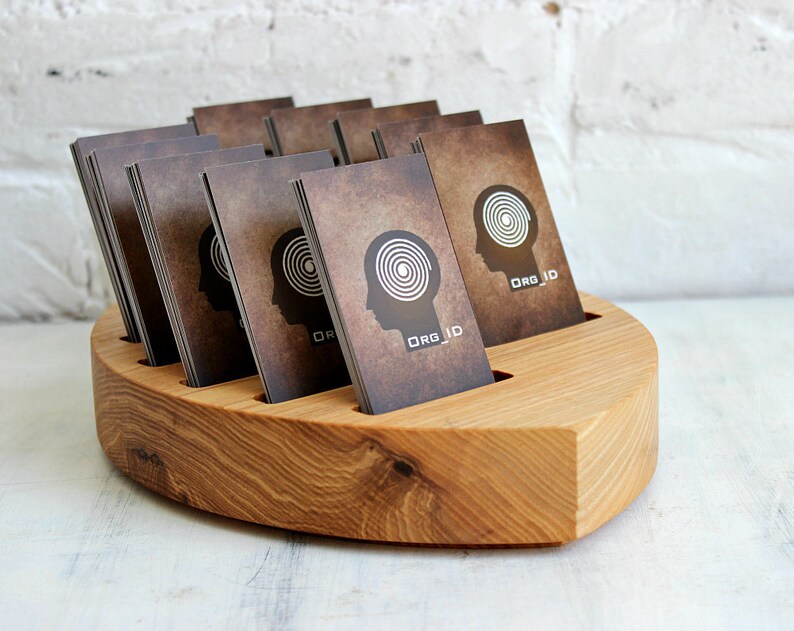 Business Card Stand Leaf Wood Card Stand Multiple Business Etsy