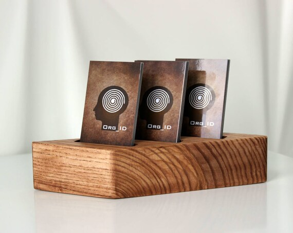 Vertical Card Holder Ash Wood Card Stand Multiple Business Etsy