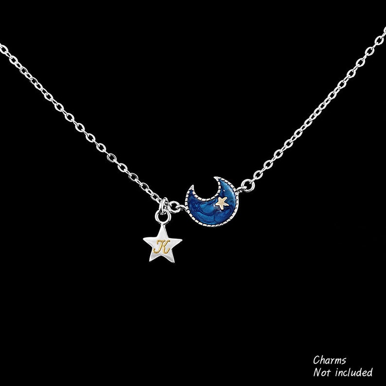 Gold Letter on Sterling silver Gold Letter Necklace Tiny Star Necklace : Personalized 24K Gold engraving Minimalist Star Charm